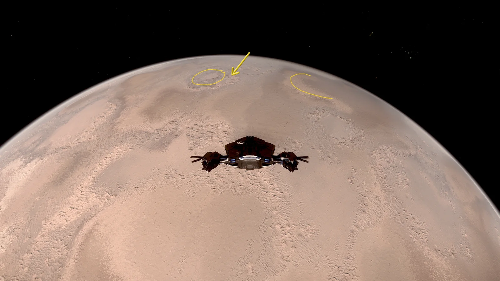Point de départ, vue de l'OM3 de Daymar