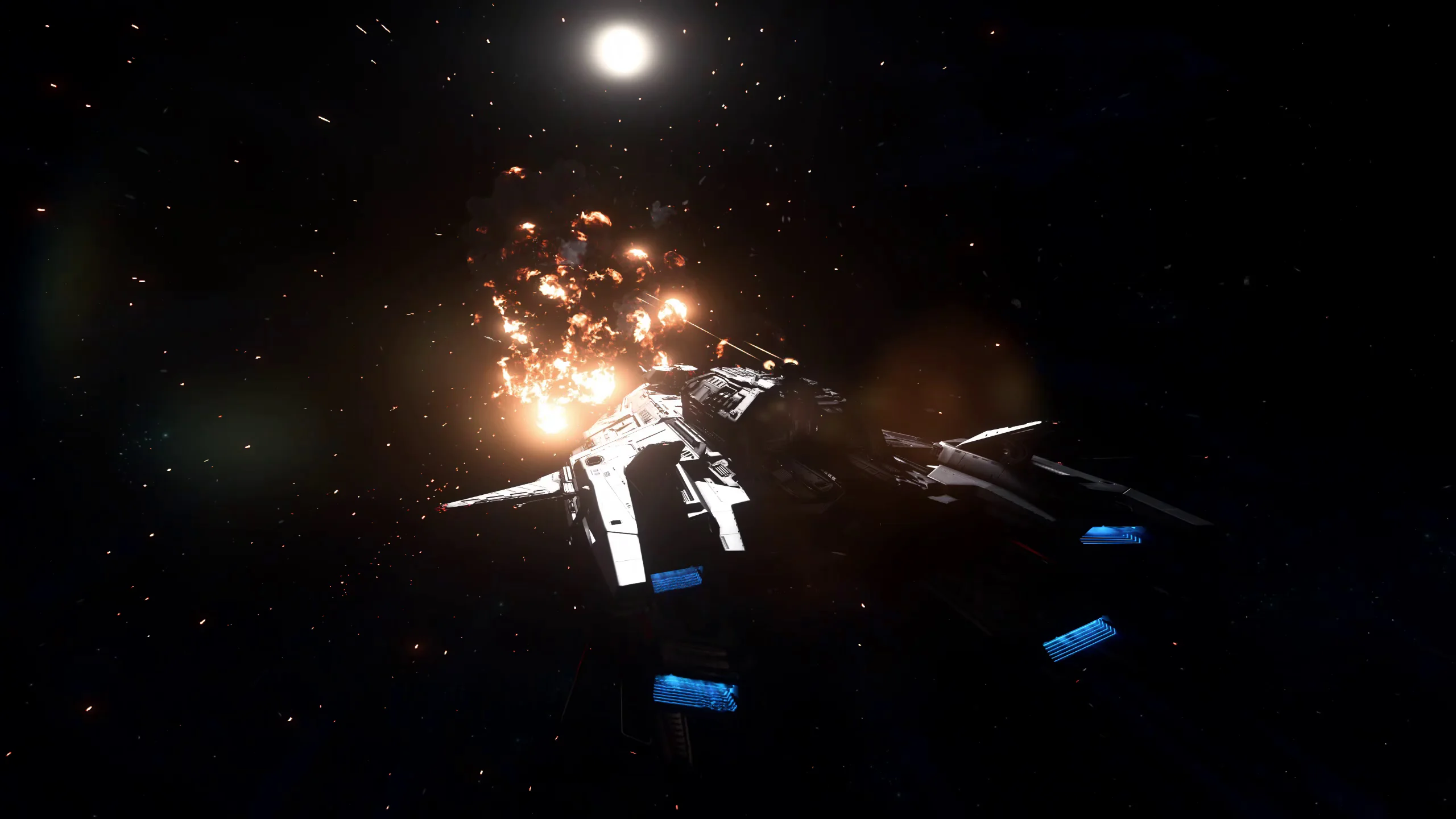 Perseus détruisant un ennemi XenoThreat en orbite de Lyria